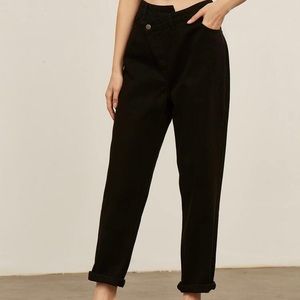 Shein asymmetrical waist wide leg jeans
